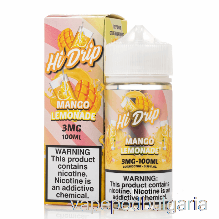 Vape 10000 Дръпки Mango Lemonade - Hi-drip E-liquids - 100ml 0mg